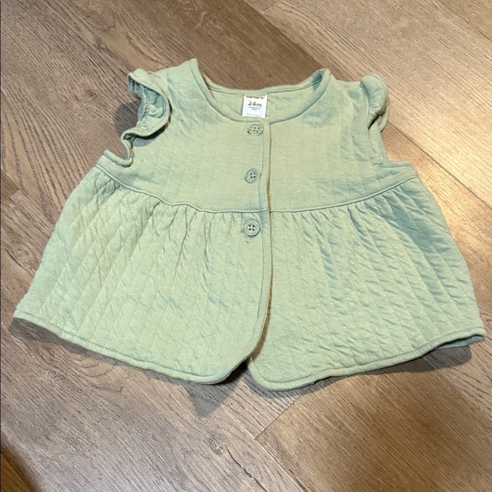 Carter's Light Green Quilted Kids Vest